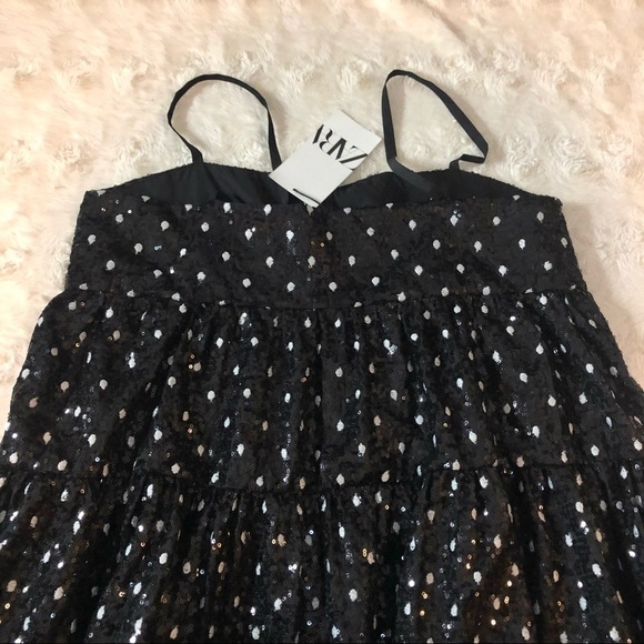 NWT ZARA Sequin Polka Dot Dress Size Medium - Picture 9 of 10